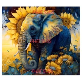 Unbranded 20oz Sublimation Tumbler Wrap Sunflower Elephant Ready To Press Heat Transfer