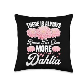 Pink Dahlias Lover Gardener Enthusiast Seeds Black Dahlias Throw Pillow