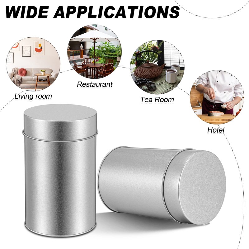 10 Pack Tea Tin Canister with Airtight Double Lids 12