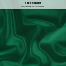 Lirex Satin Fitted Sheet, Luxurious Silky Smooth Polyester Bedding Soft Deep Pocket Bed Sheets Mattress Cover, King, Green