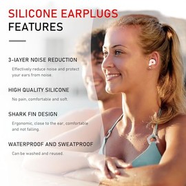 Runmeihe Runmeihe Ear Plugs,Noise Cancelling Ear Plugs for Sleeping, Swimming, Studying, Working, Concert Ear Plugs with 3-Layer Noise Reduction (Pink 3)