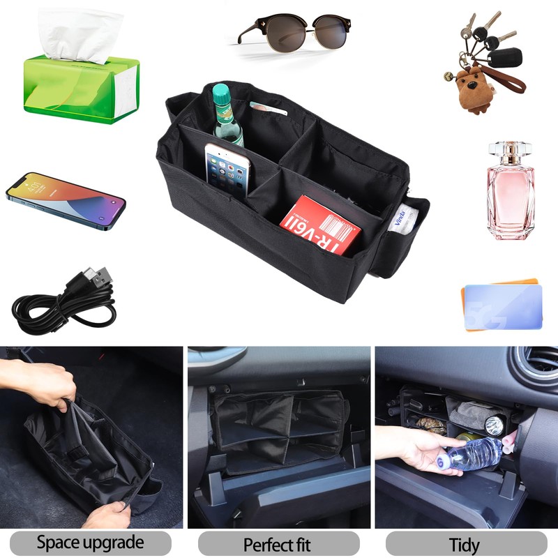 Lcojicep Center Console Hidden Organizer Bag Compatible Compatible with Tacoma