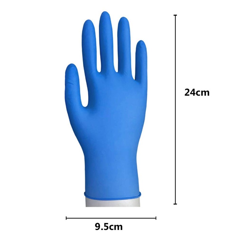 Bodyguards Disposable Blue Nitrile Gloves Medium 100 Pieces Hand Protection