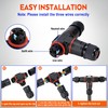 BOSYTRO Pack of 8 Cable Connectors IP68, 3-Pin Waterproof Cable