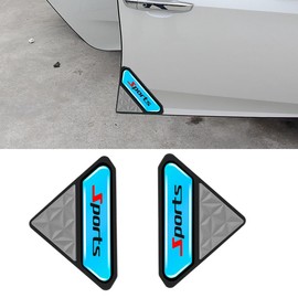 DUSCOKE 2PCS Car Door Corner Protector Edge Guards - Luminous Anti-Collision Car Front Door Corner Protector Trim Sticker - Self-Adhesive Anti-Scratch Decorative Accessory for Vehicles (Grey/Sports)