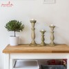 “Tuli” Candle Holders for Pillar Candles (Whitewash, Set of 3)