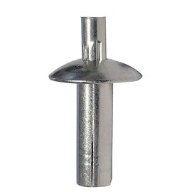 38-204-08-13-VL Aluminum Drive Rivet - 1/8" Diameter X .234-.265 Grip Range, Stainless Pin, .312 Brazier Head, Plain Finish (Pack of 10 pieces)