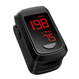 HOLFENRY Oxímetro De Pulso De Dedo: Mini Oxímetro Con Monitor De Saturación De Oxígeno Para Spo2/Frecuencia Cardíaca/Pi, Con Visualización De Gráfico Automático, Apto Para Fsa/Hsa Espacio Negro