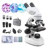 Crspexil Compound Binocular Microscopes 40X-2000X with Microscope Prepared Slides 30p,for
