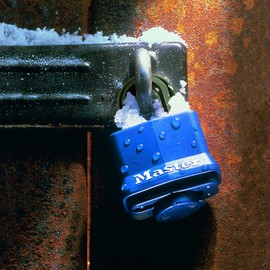 Master Lock 312EURDLH Padlock with Thermoplast Cover and Long Bar