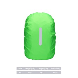 GLADFRESIT Reflective Backpack Cover, Waterproof Backpack Protector Anti-dust Rucksack Rain Cover for Outdoor Hiking Climbing (30-40L) Green