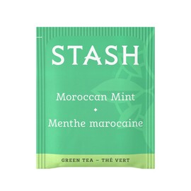 Stash Tea Moroccan Mint Green Tea, 20 Count Box of Tea Bags Individually Wrapped in Foil (packaging may vary), Medium Caffeine Tea, Green Tea Blended with Mint, Drink Hot or Iced