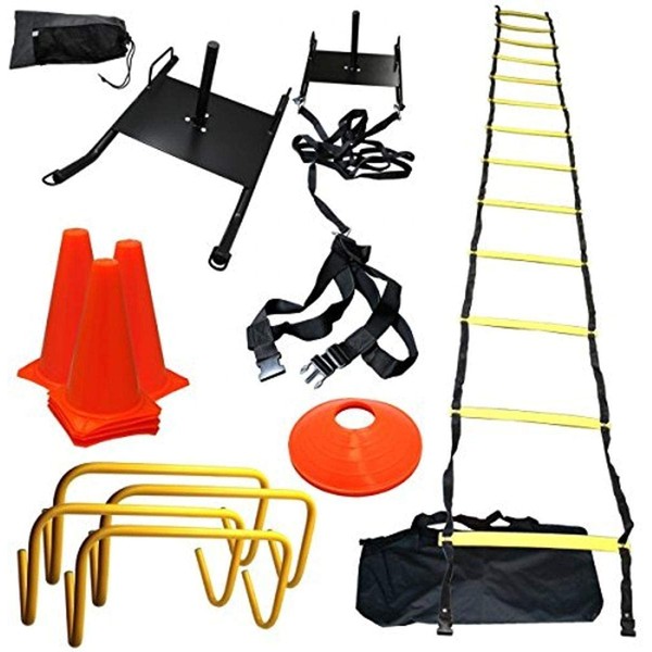 Bluedot Trading Strength & Speed Agility Training Sled Ladder Cones Bundle - Gain Speed for Training Football, Soccer, Basketball, Cross Fit, and all Athletes.