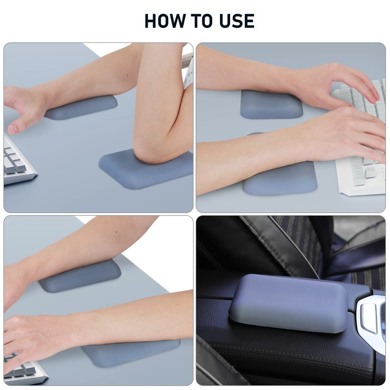 Leolee Elbow Rest Pads for Desk, Blue Ergonomic Wrist Rest