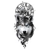 Temporary Wolf Tattoo Animal Tattoo Arm Tattoo XQB088x2 2 Sheets