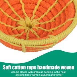 MiOYOOW Bird Breeding Nest, Cotton Rope Parakeet Bed Bird Cage House for Finch Small Parrot Budgie Canary Hummingbirds Lovebirds