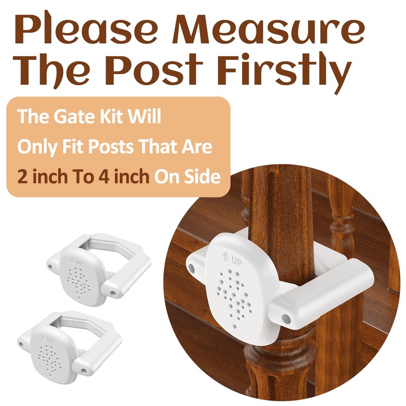 Baby Gate Banister Adapter：2Pcs Baby Stair Gate Kit Stair Post