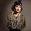 PLULON 8pcs 1920s Flapper Accessories Set Sequin Scarf Wraps Feather