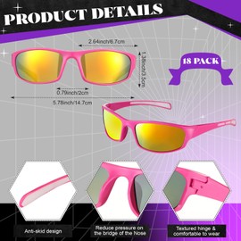 Leumoi 18 Pairs Sports Sunglasses Tactical Running Sunglasses Driving Shade Motorcycle Glasses for Men Women Youth(Bright Color)