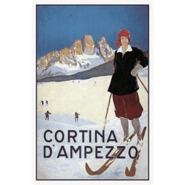Blechschild 20x30cm gewölbt Urlaub Cortina D´Ampezzo Retro Geschenk Schild