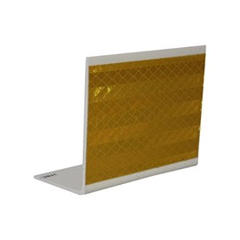 Mulrain L-Shaped Barrier Reflector, Yellow, 3.5" H x 4.25" W, Plastic, Includes Reflector (3.5" Tall x 4.25" Wide) and Base (2" Long x 4.25" Wide)