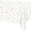 HNH Christmas White Table Covers Disposable Snowflake Tablecloths 2 Pieces