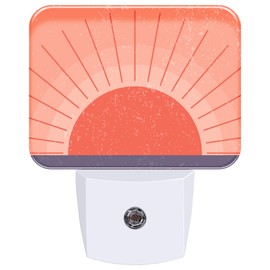 AKKAVNIA Night Light Abstract Sun Rise Plug-in Wall LED Night Lamp with Dusk-to-Dawn Smart Sensor Lamp for Adult Bedroom Living Room Hallway Kitchen