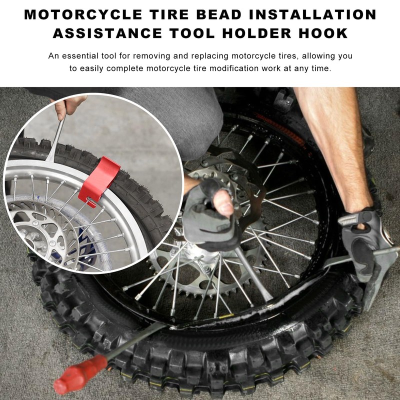 BWBWND Motorcycle Tire Bead Installation Holder Hook, Wheel Tire Removal