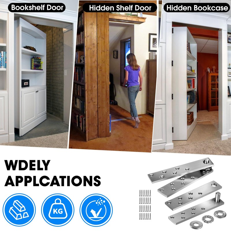 Pisman Pivot Door Hinges, Hidden Hinge Heavy Duty with Accessories