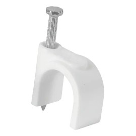 Bolsa Con 20 Grapas Blancas Para Cable Redondo 16mm Volteck                                                                                           