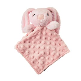 Easter Plush Bunny Lovey for Baby – Bunny Security Blanket, Lovey for Girls, Soft Baby Tag Blanket with Sensory Dots, 11"x11". (Pack of 1)