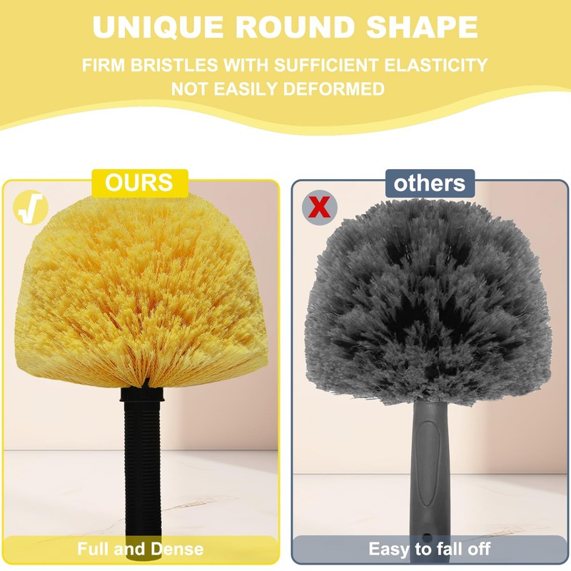 Tockrop 2 Pack Twist-On Cobweb Duster Head Brush - Efficient