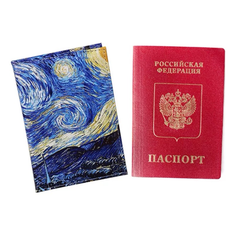 Vintage Funda Pasaporte Estampada Visa Id Porta Documentos