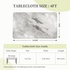 Gray and White Marble Texture Rectangular Tablecloth with Elastic Edge