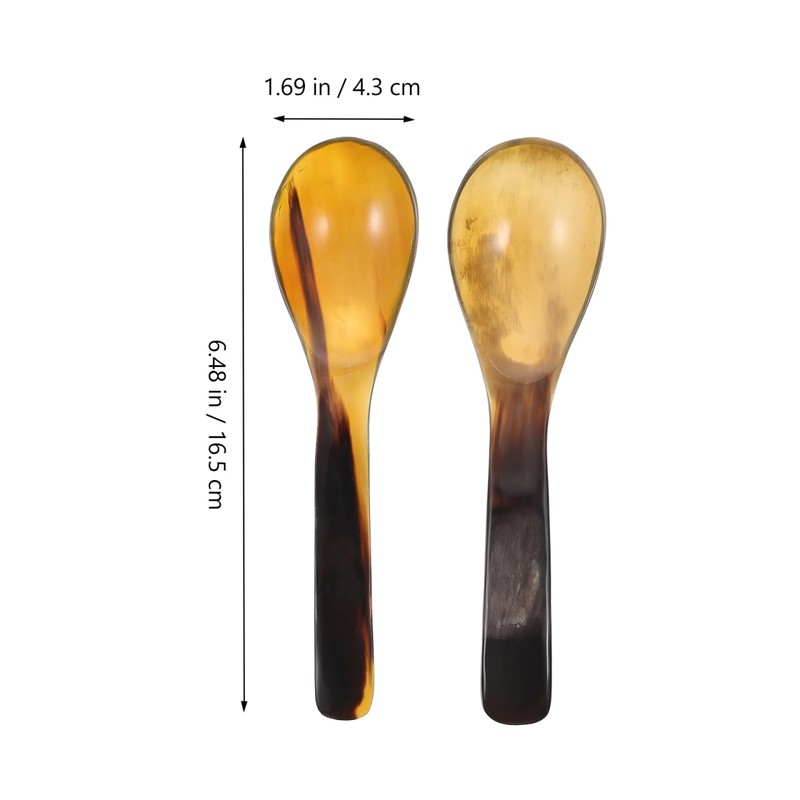 Alipis 2pcs Horn Spoon Horn Serving Spoon Horn Egg Spoons