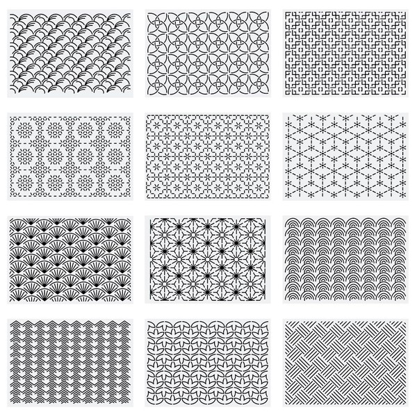 ORIGACH 12 Pcs Large Plastic Sashiko Stencils 21x15 cm Embroidery