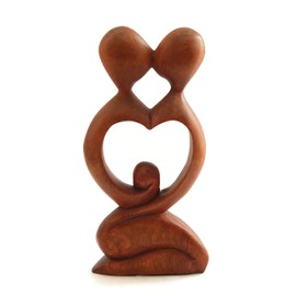 Brave Wings Hand Carved Wooden Curve Art ~ Papa Mama Romantic Partner ~ OOAK Ornament Sculpture Figurine Statue Unique Table Decoration Home Decor Gift for Christmas and Birthdays ~ 4620