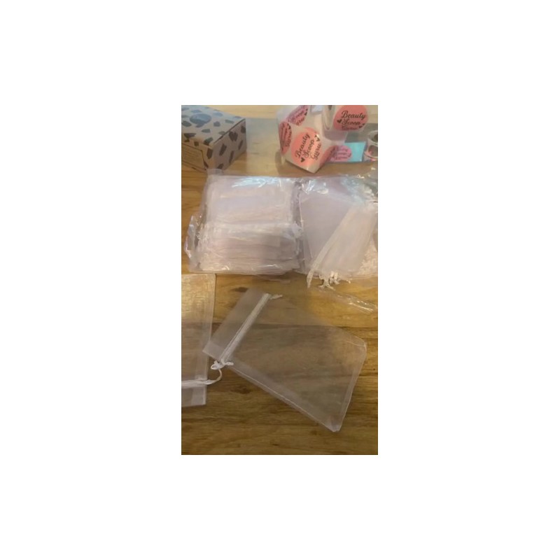 100pcs Beige Bolsas Lote De Bolsa Regalo De Organza 10*15cm