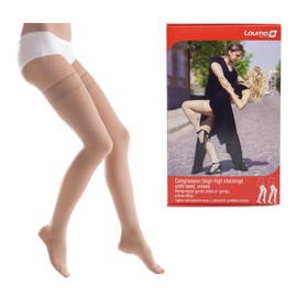 Lauma Medical, 23-32mmHg Class 2 Closed Toe Compression Stockings, Varicose Veins, Common Leg Swelling, Calf and Feet Pain, beige
