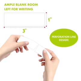 Hebayy 1000 leere, entfernbare Etiketten für die Kühltruhe; wasser- und ölfest mit Perforationslinie für Lebensmittelbehälter, Gläser-, Speisekammerorganisation