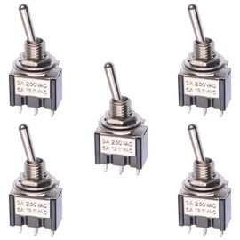 5 x On/Off Mini Small Toggle Switch Miniature SPST (Pack of 5)