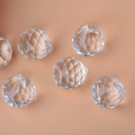 Hanobo 20mm Clear Feng Shui Crystal Ball Prisms Pendant Suncatcher Hanging Faceted Prism Balls, Pack of 20