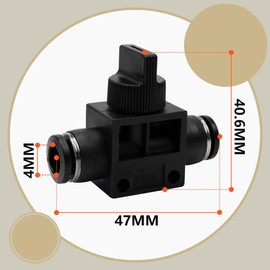 Bwintech 2 Pcs 4 mm Hose AD Air Flow Control Ball Valve Push to Connect Straight Pneumatic Union Fitting