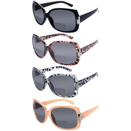 ZONLON 4 Pack Bifocal Reading Sunglasses for Women, Ladies Fashion Outdoor UV400 Sun Readers Glasses (4 Mix, 4.00)
