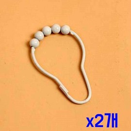 White Clip-on Stainless Steel Shower Curtain Hooks 2 Units