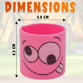 HOVUK Magic Spring Toy for Kids 6.5cm - Vibrant Colors, Stress Relief, Fidget Coil, Expandable Bouncing Slinky, Party Bag Fillers, Stocking Stuffers, Fun Sensory Toy, Pink