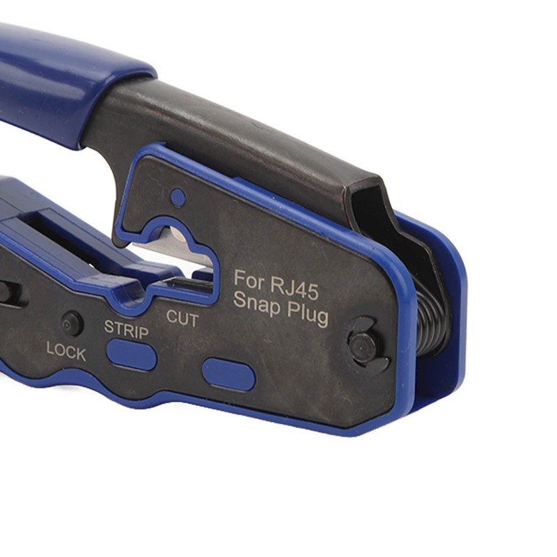 RJ45 Crimp Tool Pass Through Crimper with RJ45 Cat6 Crystal
