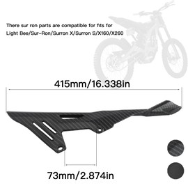 Motorcycle Chain Guards Cover,Electric Bike Front Rear Chain mudguard for Surron Light Bee X/Surron Light Bee S/X160/X260-Carbon Fibre
