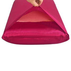 JRI Silk Satin Pillow Cases 2 Pack FUCHSIA, Silky Pillowcases Soft and Cozy Standard Pillow Covers Dyed in Trendy Colors-Size (50 x 75 cm)