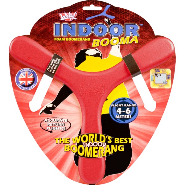 Wicked Indoor Booma Red | The World’s Best Soft Indoor Boomerang | Made from Safe Memorang Foam, Guaranteed Return Flight